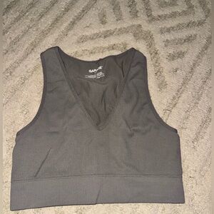 Garage Charcoal V-Neck Crop Top